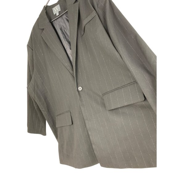 NWT Worthington Womens Plus Size 3X Pinstripe Metalic Blazer Jacket RN10220 - Picture 10 of 10